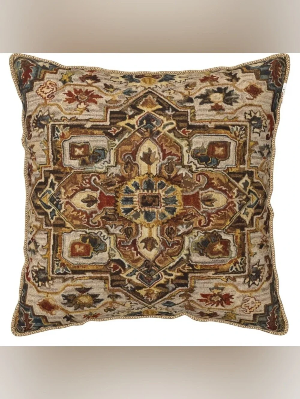 Terracotta Gold Vintage Velvet Pillow Covers 20x20 Inch Tan Brown Khaki Bohemian